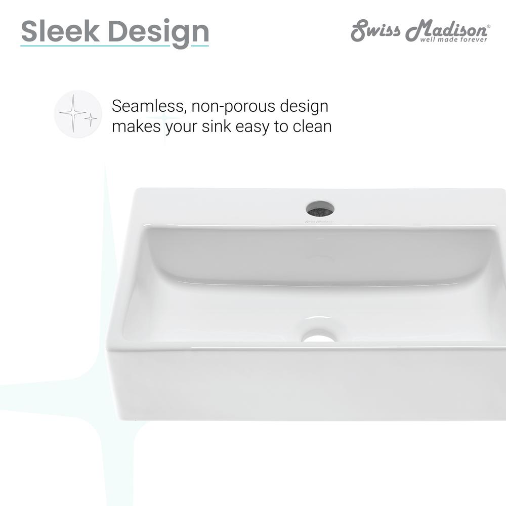 Claire 20 Rectangle Ceramic Vessel Sink. Picture 12