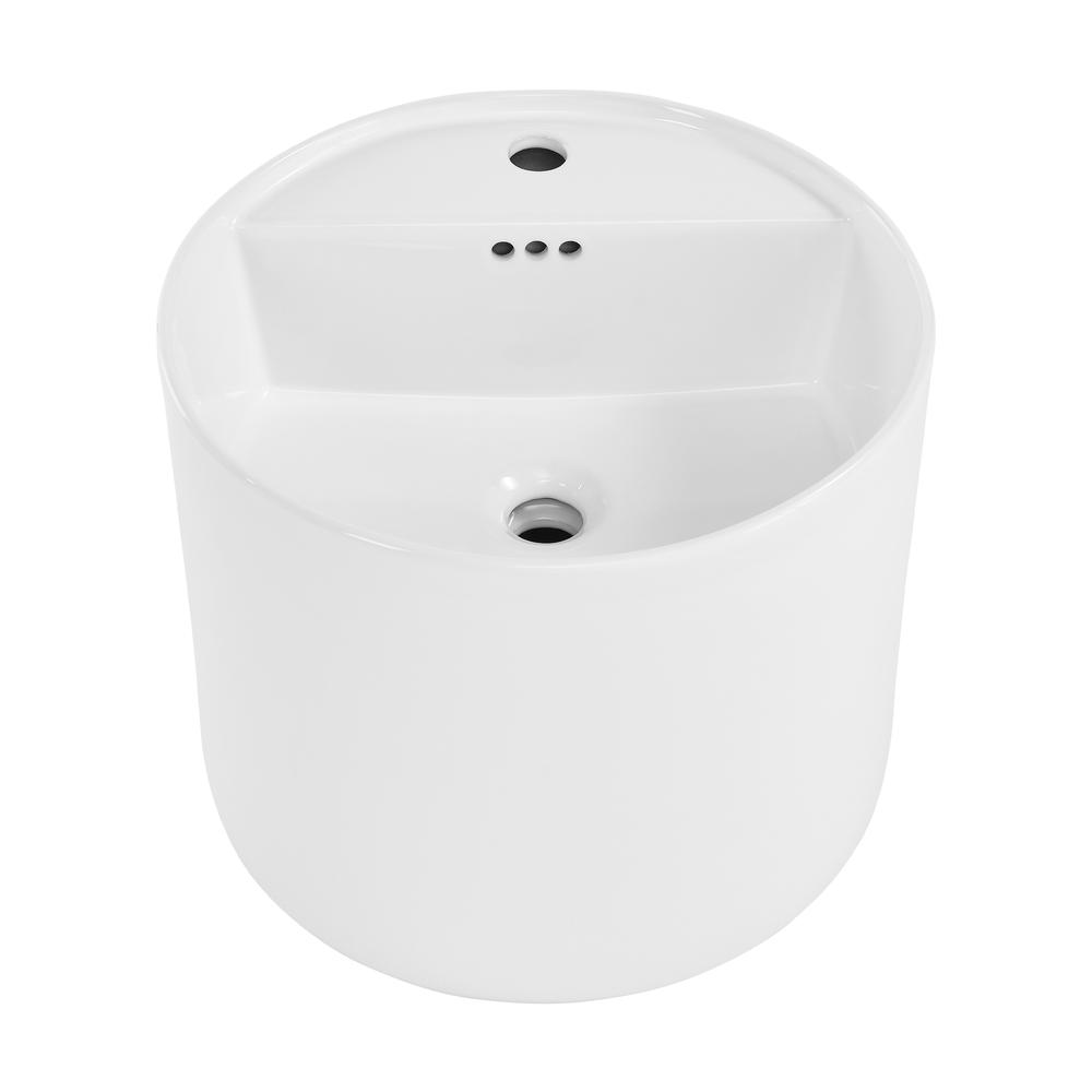 Monaco 18" Round Wall-Mount Bathroom Sink. Picture 1