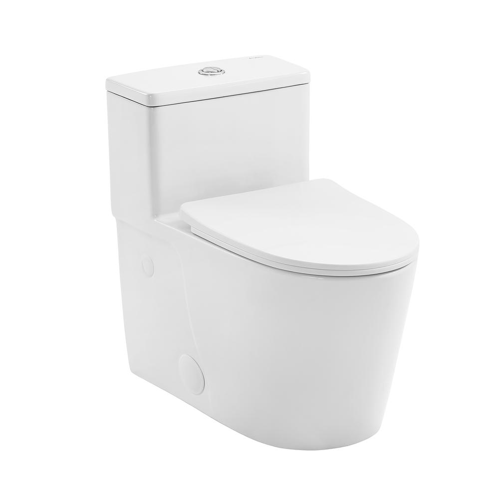 Arles One-Piece Elongated Toilet Vortex Dual-Flush 0.8/1.18 gpf. Picture 1