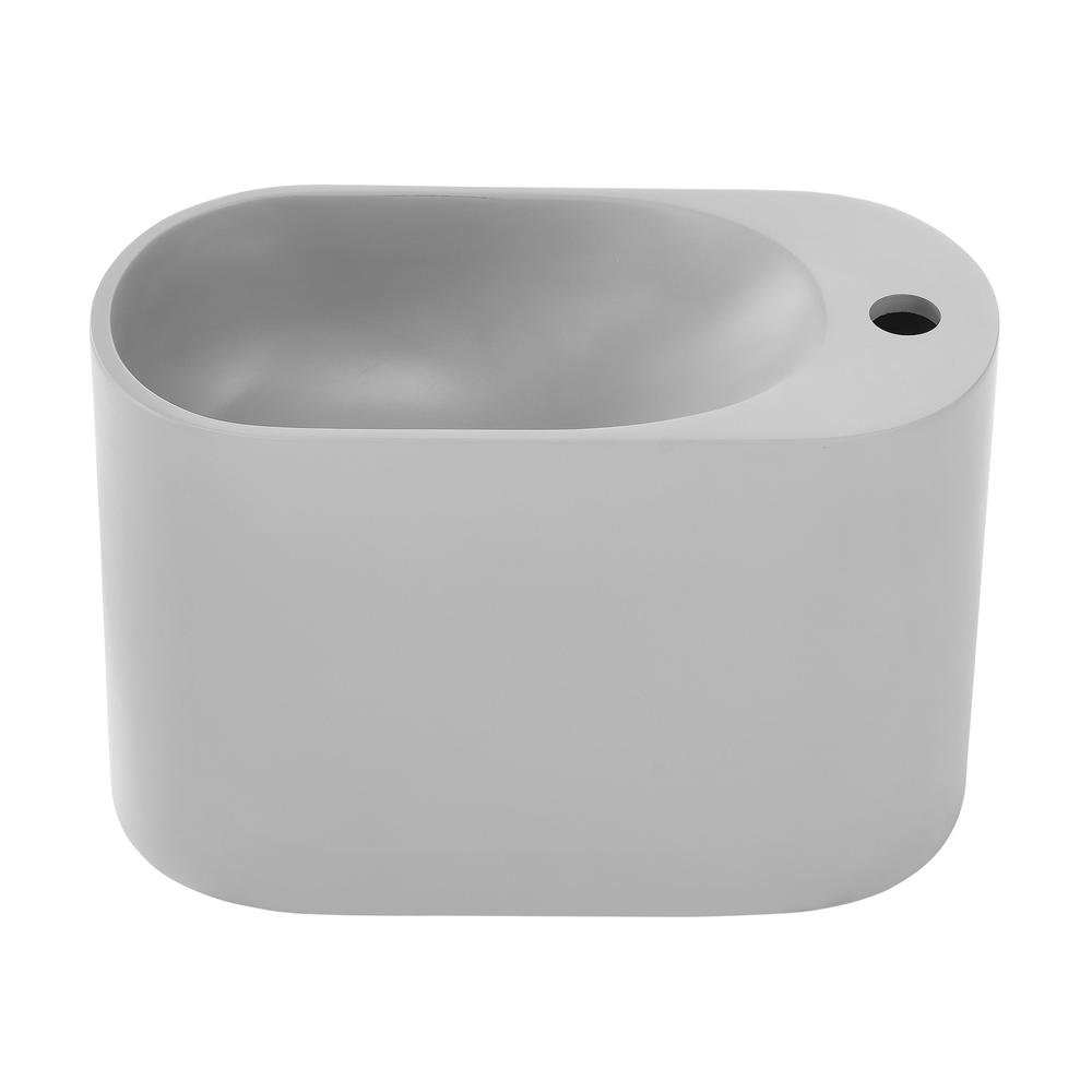 Terre 17.5" Right Side Faucet Wall-Mount Bathroom Sink in Pashmina Grey. Picture 1