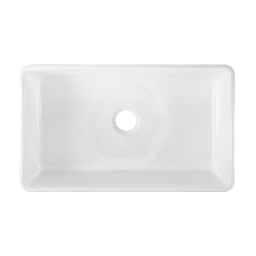 Elegance Single Basin Fireclay Workstation Kitchen Sink in Glossy White. Picture 3