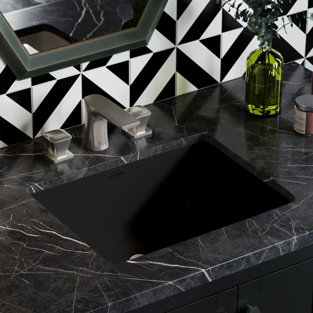 Plaisir 18.5" Rectangle Undermount Bathroom Sink in Matte Black. Picture 2