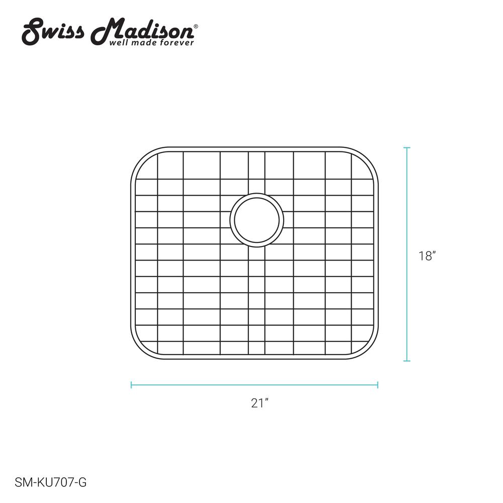 Stainless Steel, Undermount Kitchen Sink Grid for 21 x 18 x 8 Sinks. Picture 2