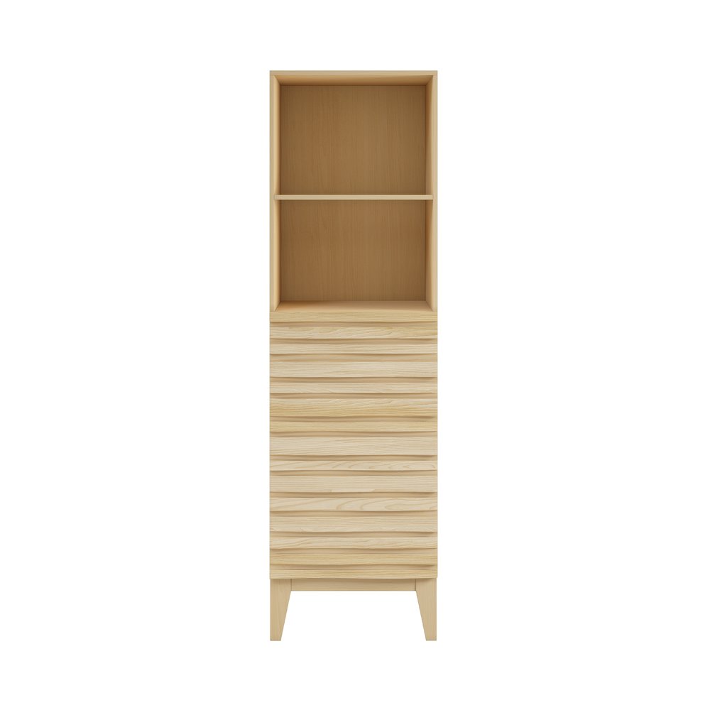 Cascade 17 x 17 x 60 Freestanding Linen Cabinet in Natural Oak. Picture 7