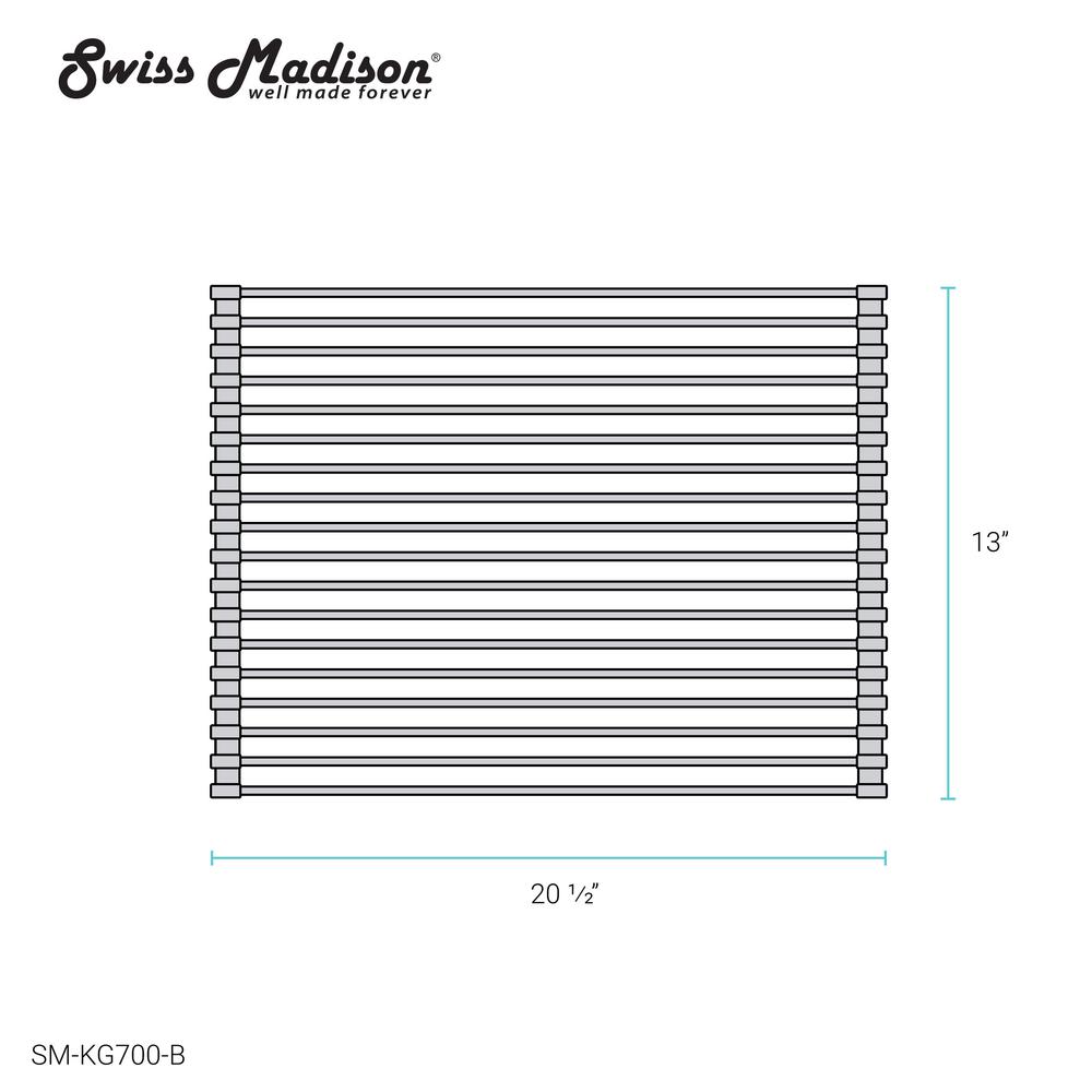 20 x 12 " Kitchen Sink Grid, Black. Picture 7
