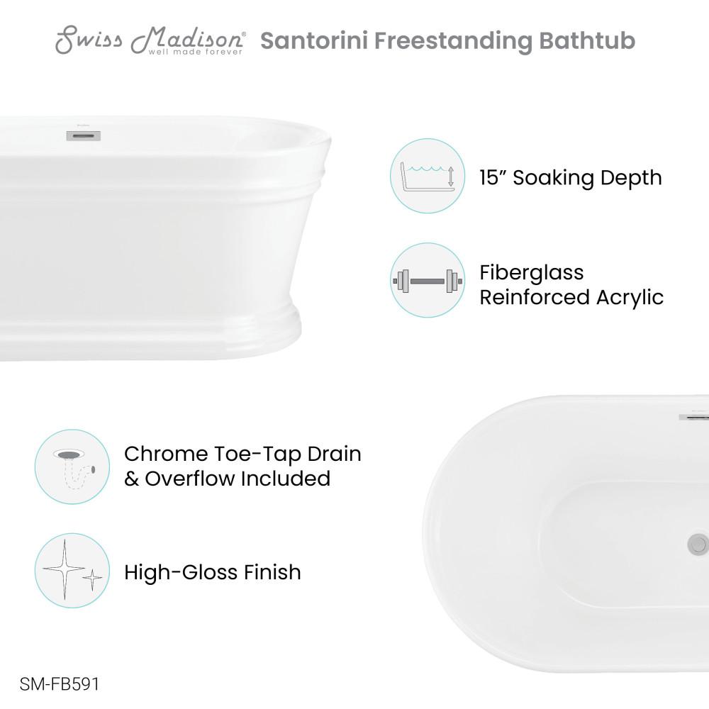 Santorini 60" Freestanding Tub. Picture 4