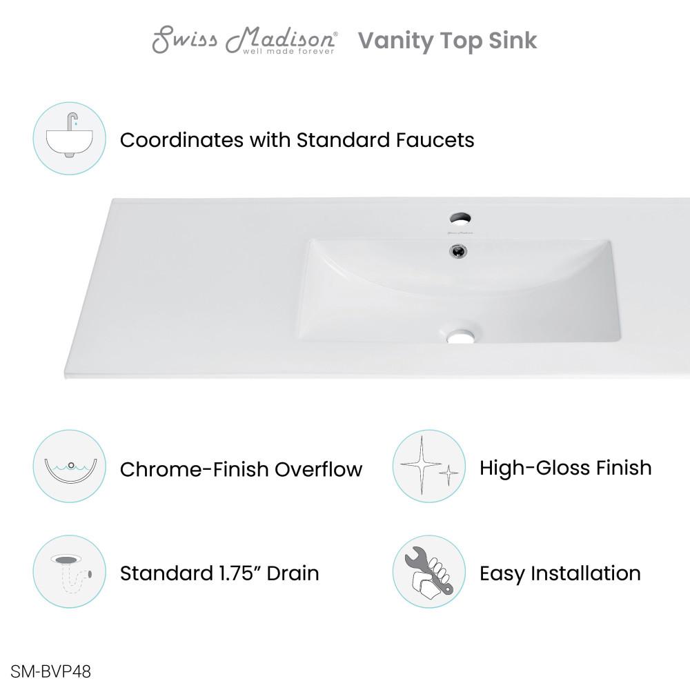 48 Ceramic Vanity Sink Top. Picture 4