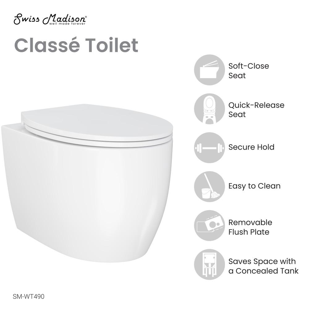 Classe Wall-Hung Elongated Toilet Bowl. Picture 4