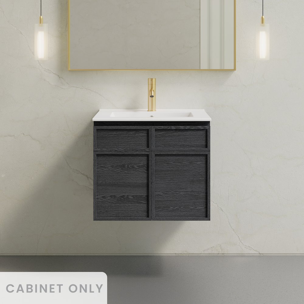 St. Tropez 24" Wall-Mounted Bathroom Vanity Cabinet without Top in Black Oak. Picture 7