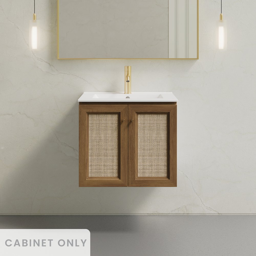 Classe 24" Wall-Mounted Bathroom Vanity in Brown Oak without Sink Top. Picture 7