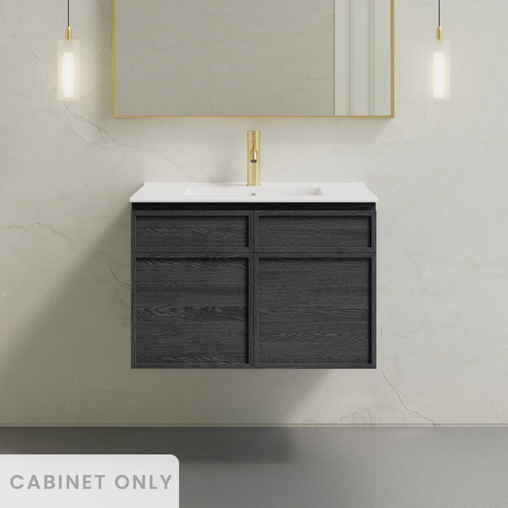 St. Tropez 30" Wall-Mounted Bathroom Vanity Cabinet without Top in Black Oak. Picture 7