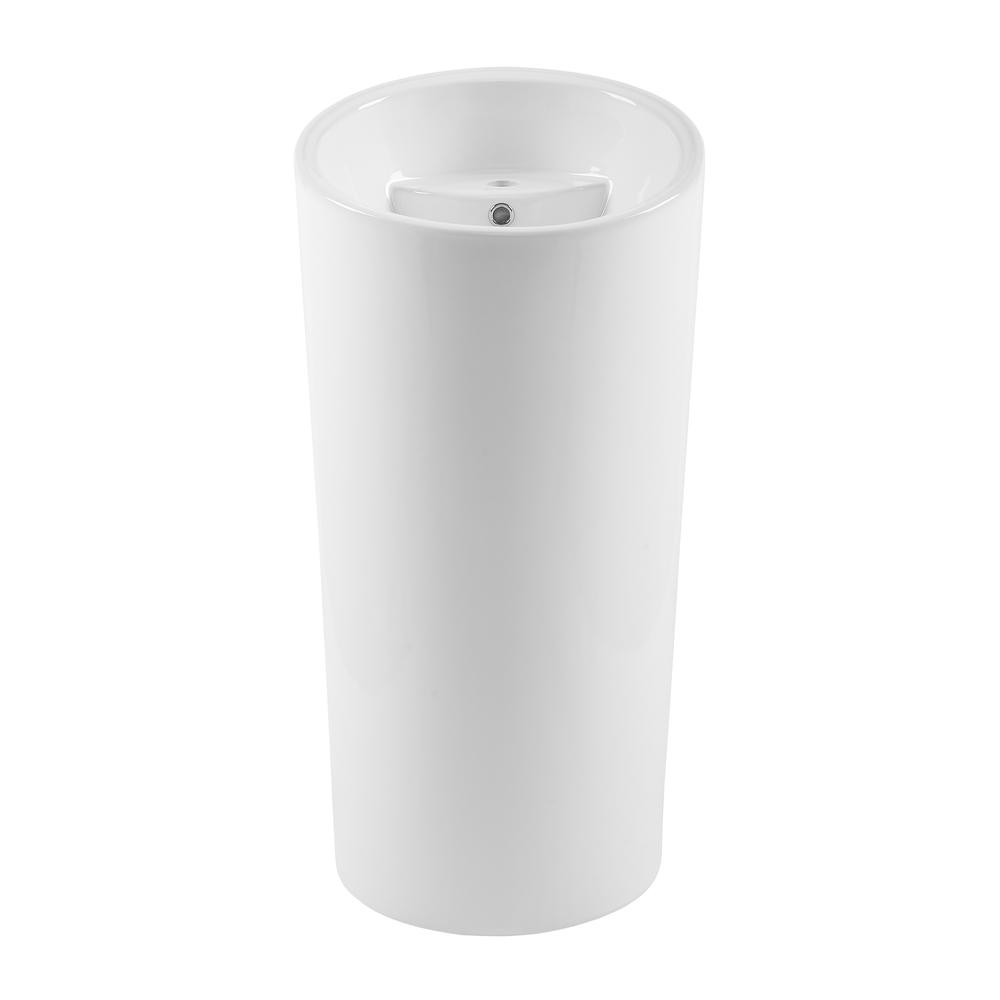 St. Tropez Circular One Piece Pedestal Sink. Picture 1