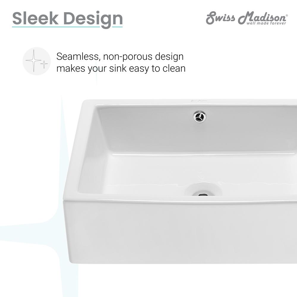 Voltaire 17 Square Ceramic Vessel Sink. Picture 13