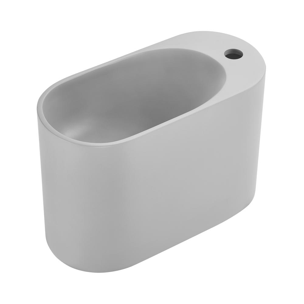 Terre 17.5" Right Side Faucet Wall-Mount Bathroom Sink in Pashmina Grey. Picture 2