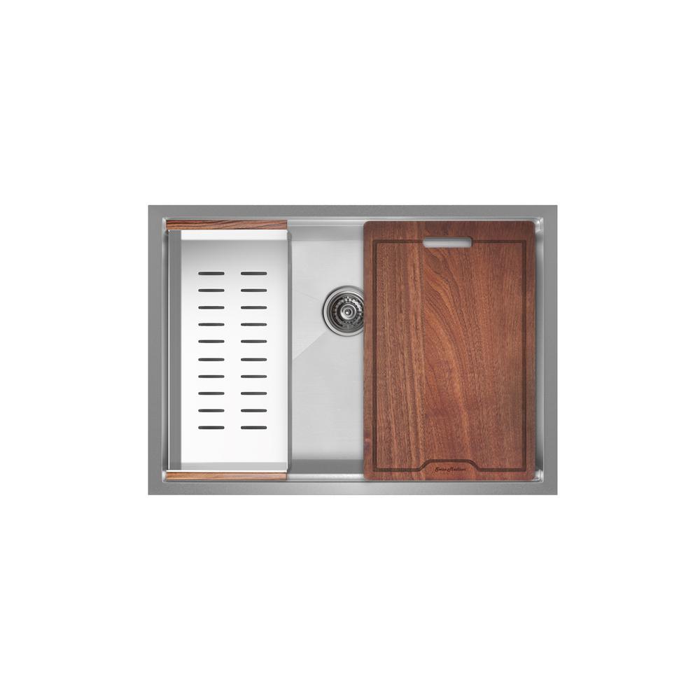 Rivage 27 x 19 Single Basin Undermount Kitchen Workstation Sink. Picture 1