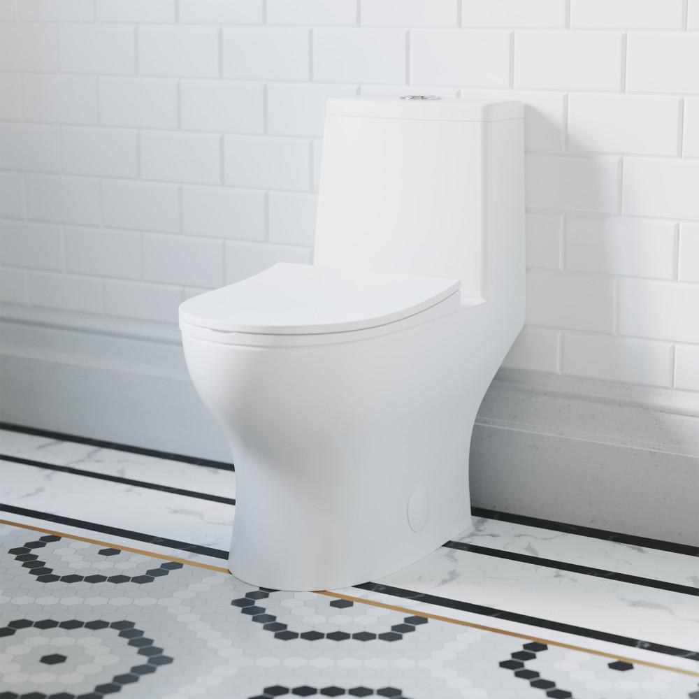 Ivy One-Piece Elongated Toilet Vortex Dual-Flush 1.1/1.6 gpf. Picture 2