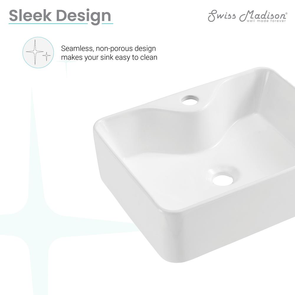 Rennes 19" Vessel Sink in Glossy White. Picture 11