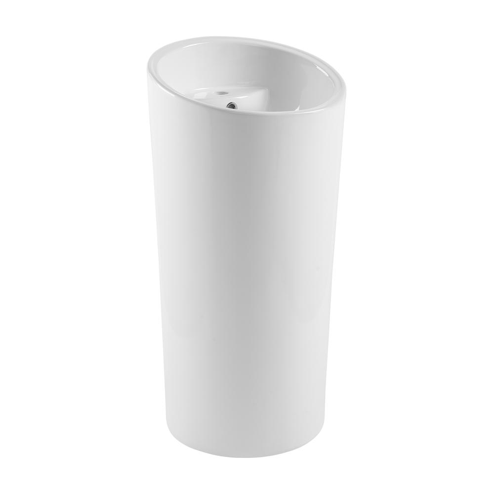 St. Tropez Circular One Piece Pedestal Sink. Picture 2