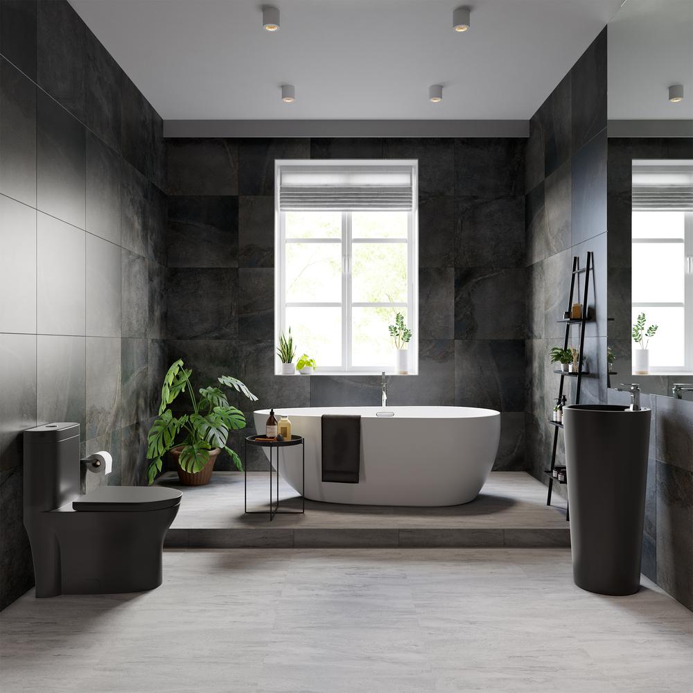 Monaco Circular Basin Pedestal Sink, Matte Black. Picture 13