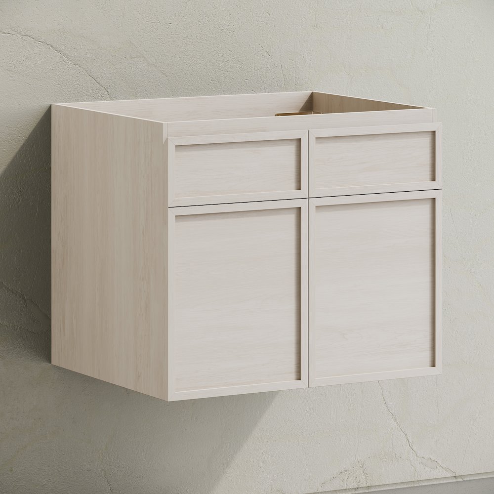 St. Tropez 24" Wall-Mounted Bathroom Vanity Cabinet without Top in White Oak. Picture 3