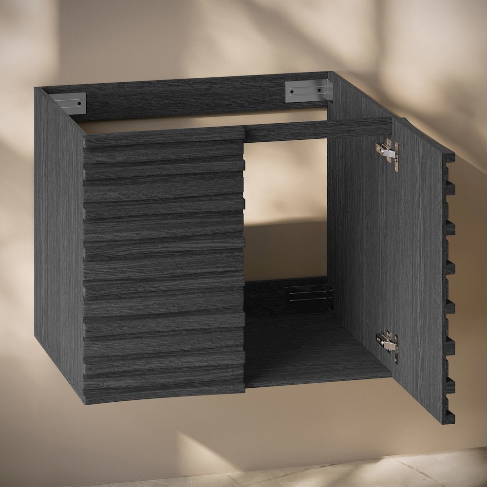 Cascade 30" Wall-Mounted Bathroom Vanity Cabinet without Top in Black Oak. Picture 5