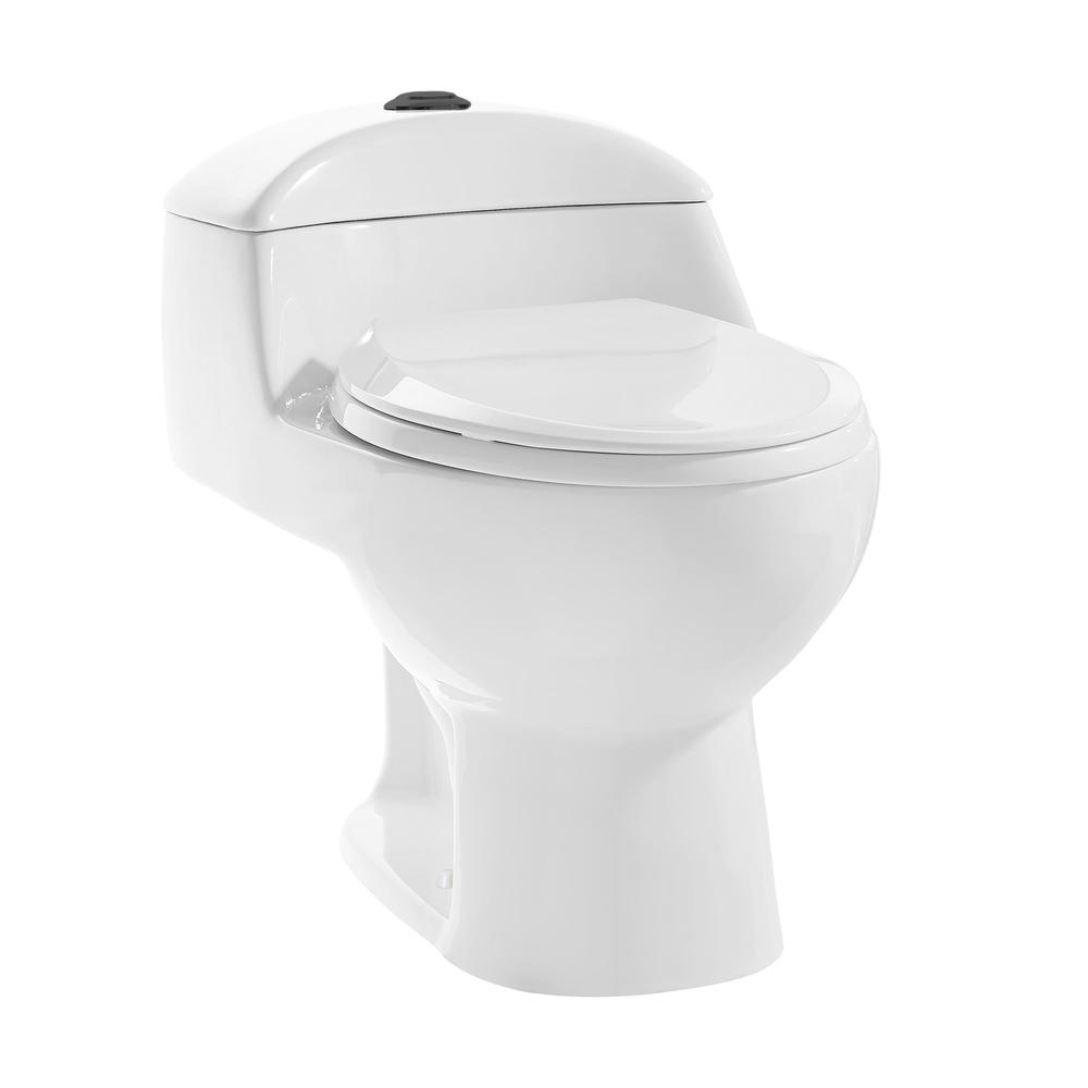 Chateau One Piece Elongated Toilet Dual Flush, Black Hardware 1.1/1.6 gpf. Picture 1