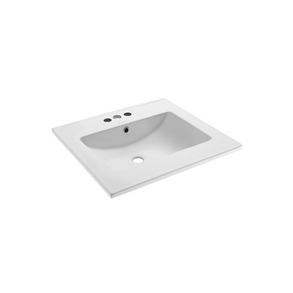 Ceramic Vanity Top 24 with Three Faucet Holes. Picture 2