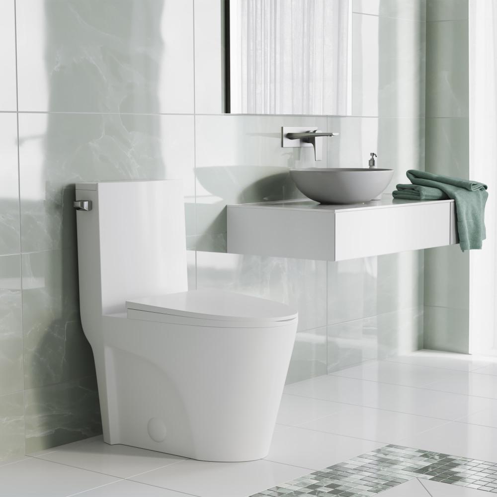 St. Tropez One-Piece Elongated Toilet Side Flush 1.28 gpf. Picture 2