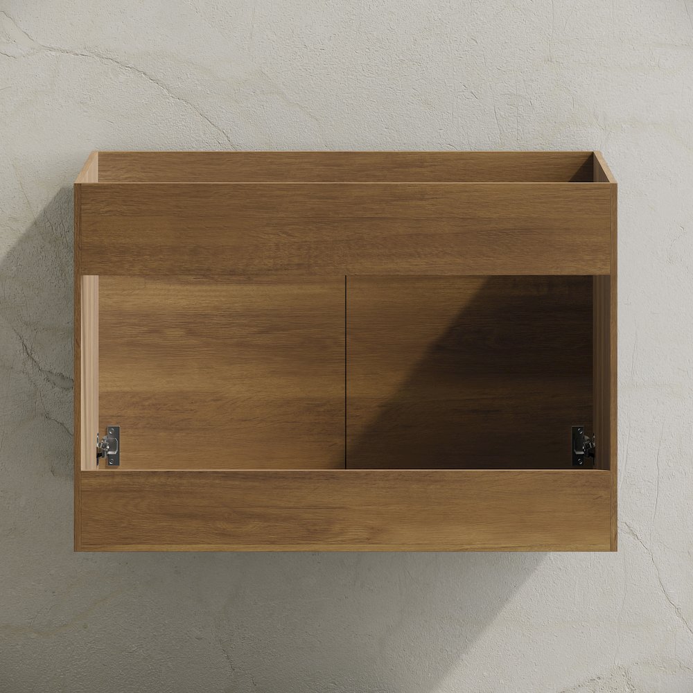 St. Tropez 30" Wall-Mounted Bathroom Vanity Cabinet without Top in Brown Oak. Picture 5