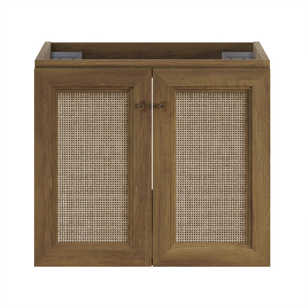Classe 24" Wall-Mounted Bathroom Vanity in Brown Oak without Sink Top. Picture 1