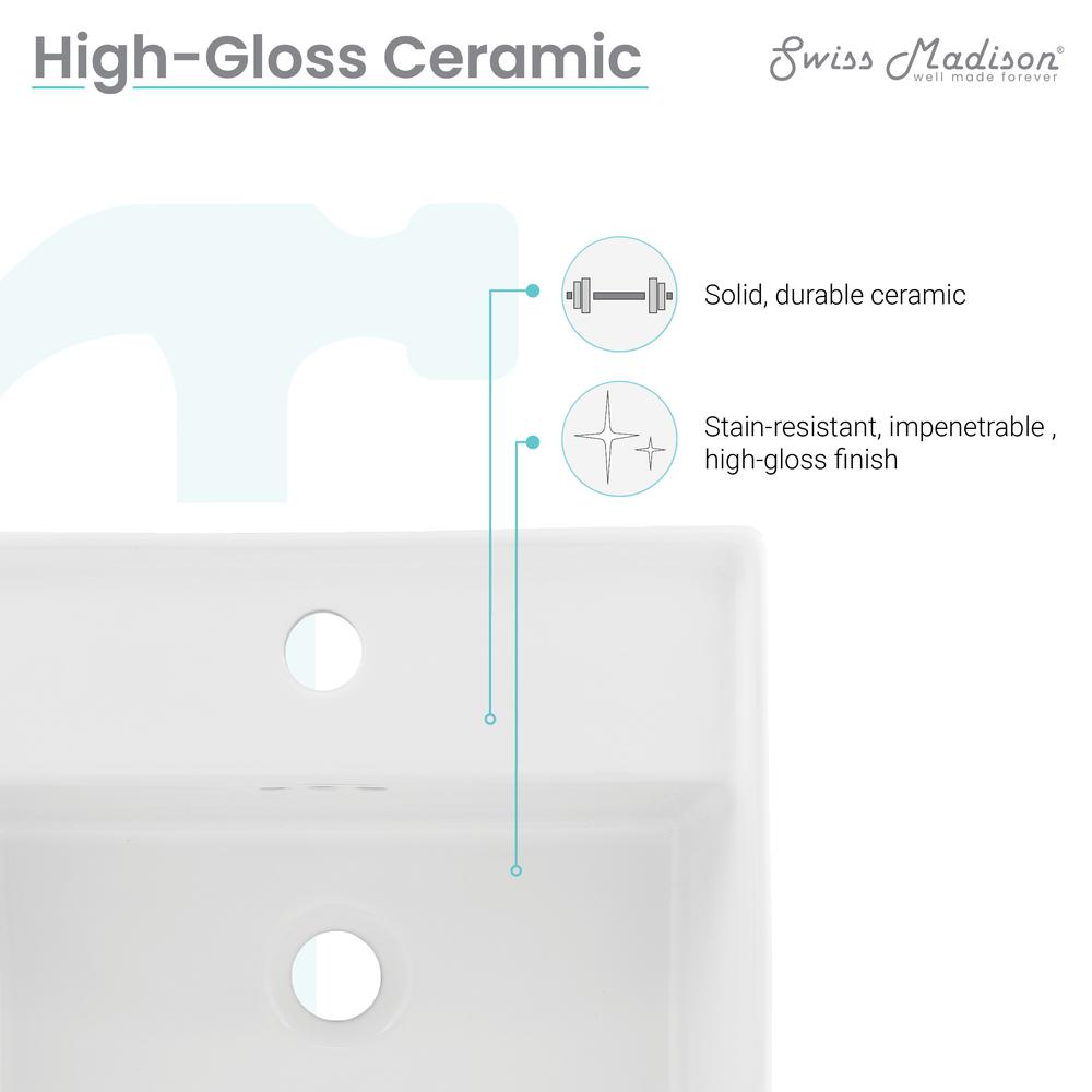 Pur 16.5" Square Wall-Mount Bathroom Sink. Picture 10
