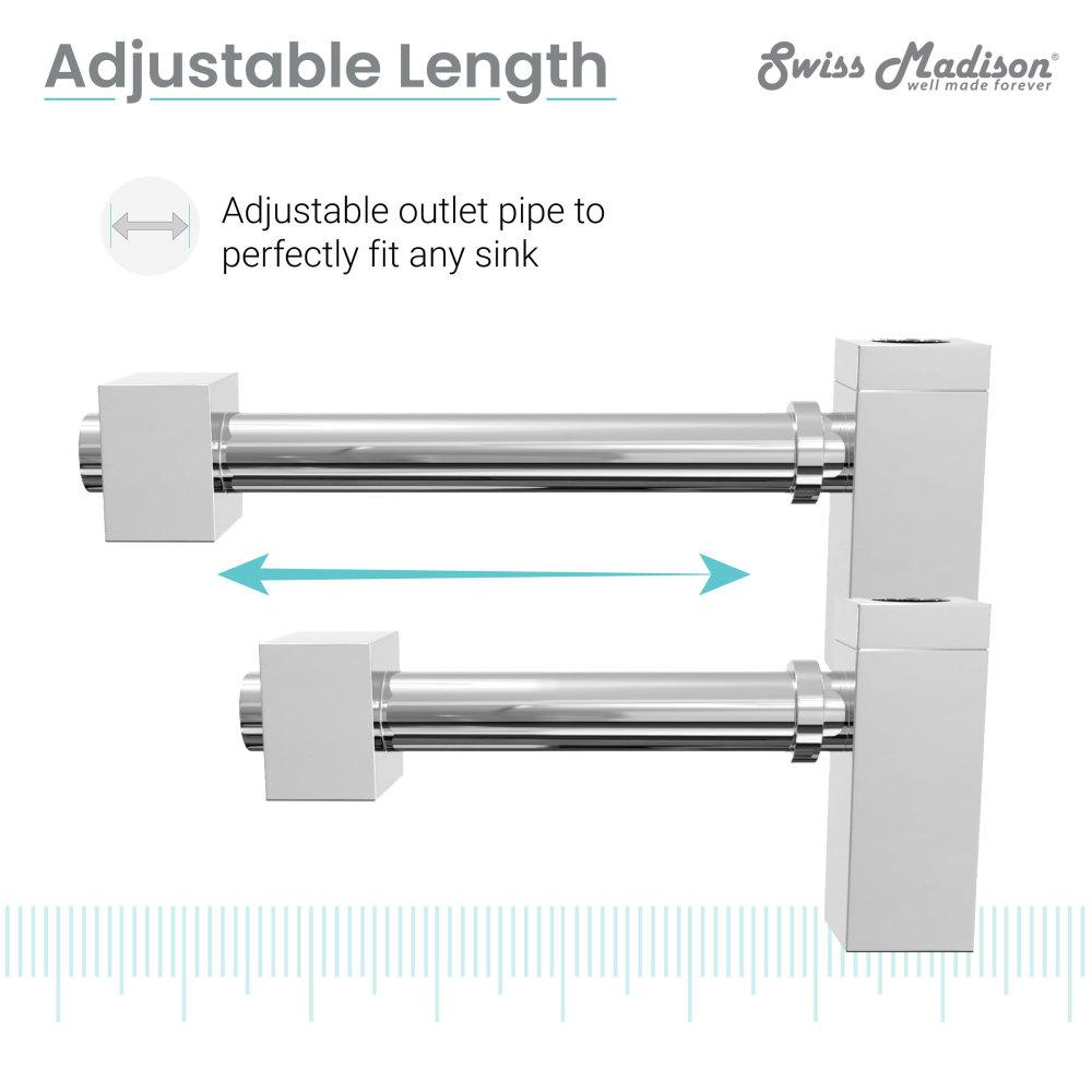 Square Bottle Trap Drain, Chrome. Picture 2