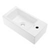 Rectangular Ceramic Wall Hung Sink with Right Side Faucet Mount. Picture 1