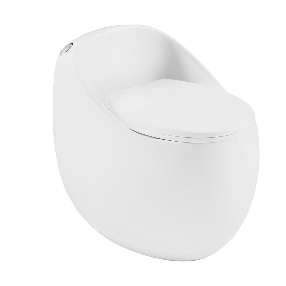 Plaisir II One-Piece Elongated Toilet Top Flush 1.28 GPF. Picture 1