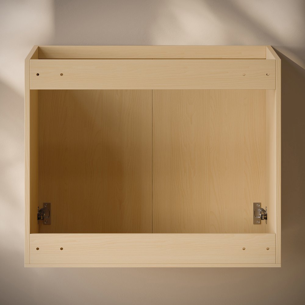 Cascade 30" Wall-Mounted Bathroom Vanity Cabinet without Top in Natural Oak. Picture 4