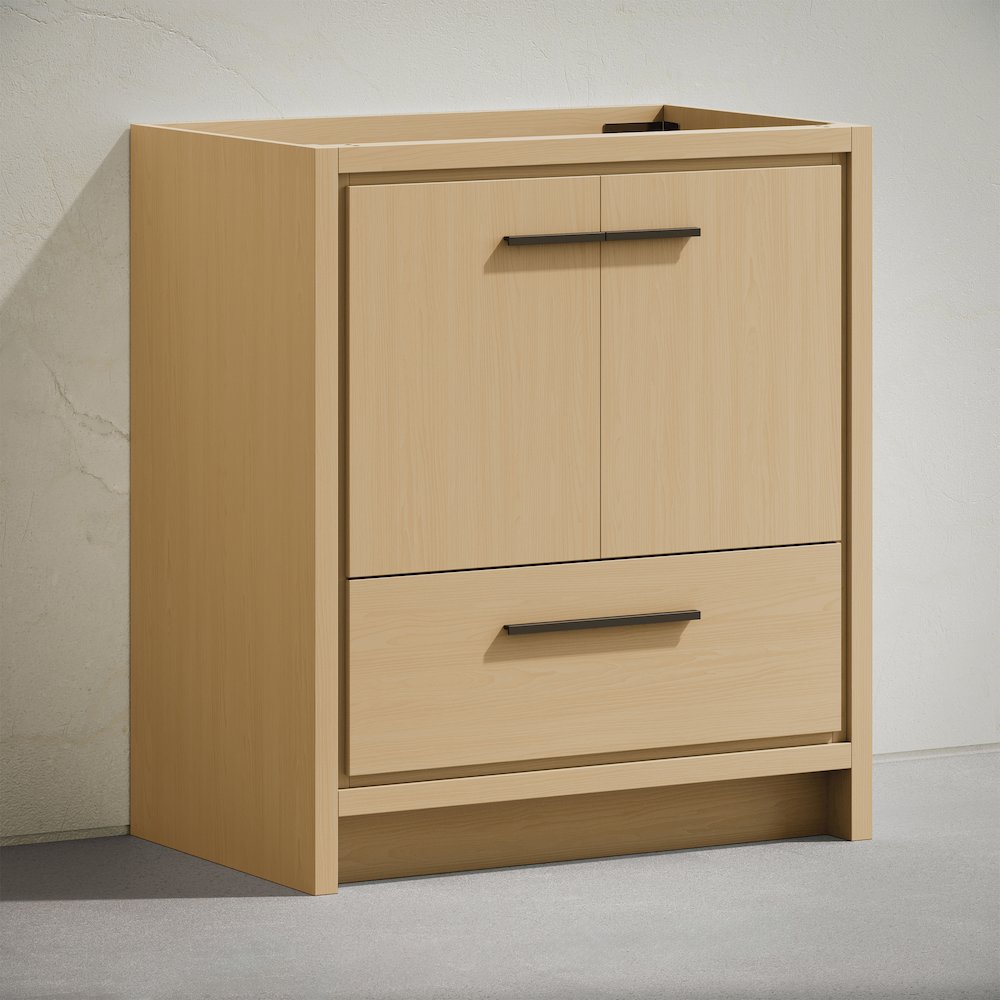 Virage 30" Freestanding Bathroom Vanity in Natural Oak without Sink Top. Picture 3