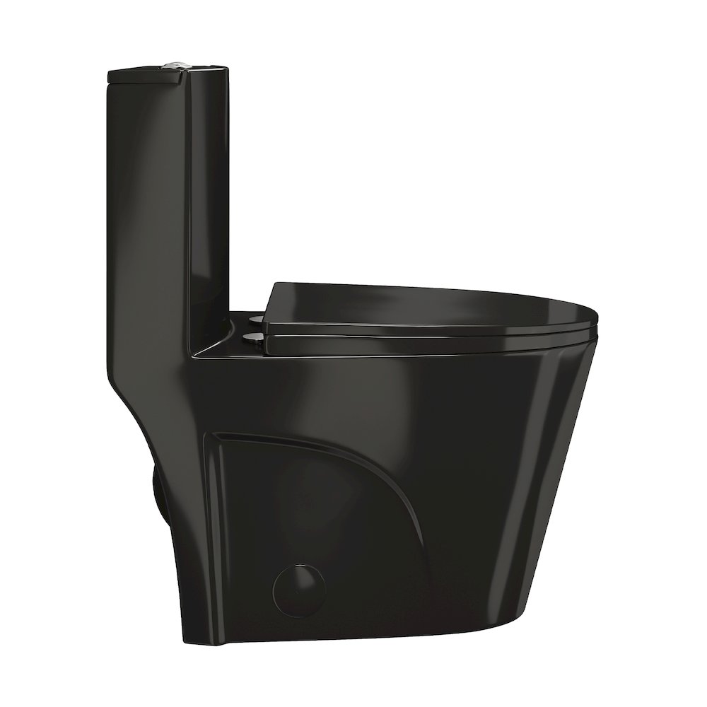 St. Tropez One Piece Elongated Toilet Vortex™ Flush in Glossy Black 1.1/1.6 gpf. Picture 9