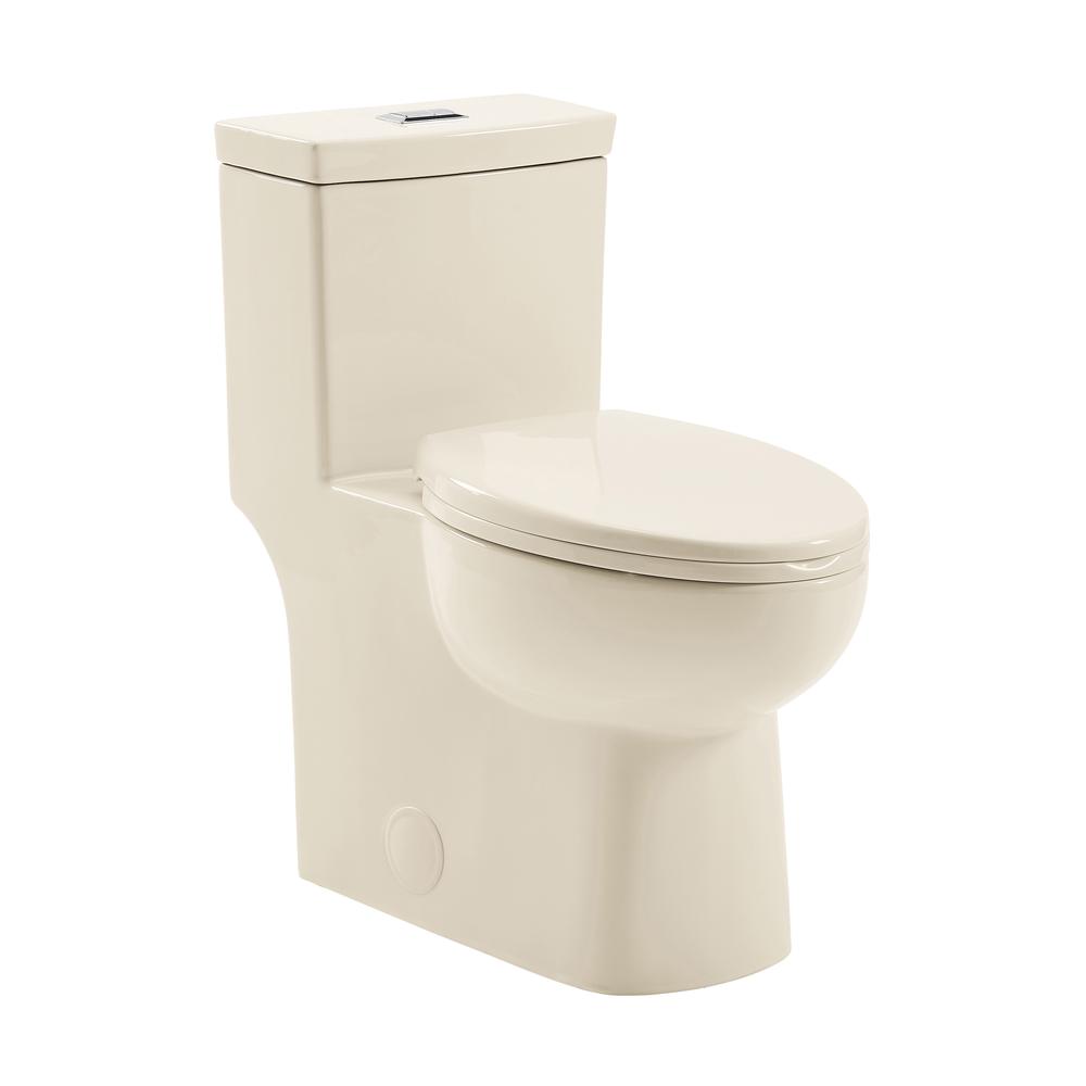 Classe One Piece Toilet Dual Flush 1.1/1.6 gpf in Bisque. Picture 1