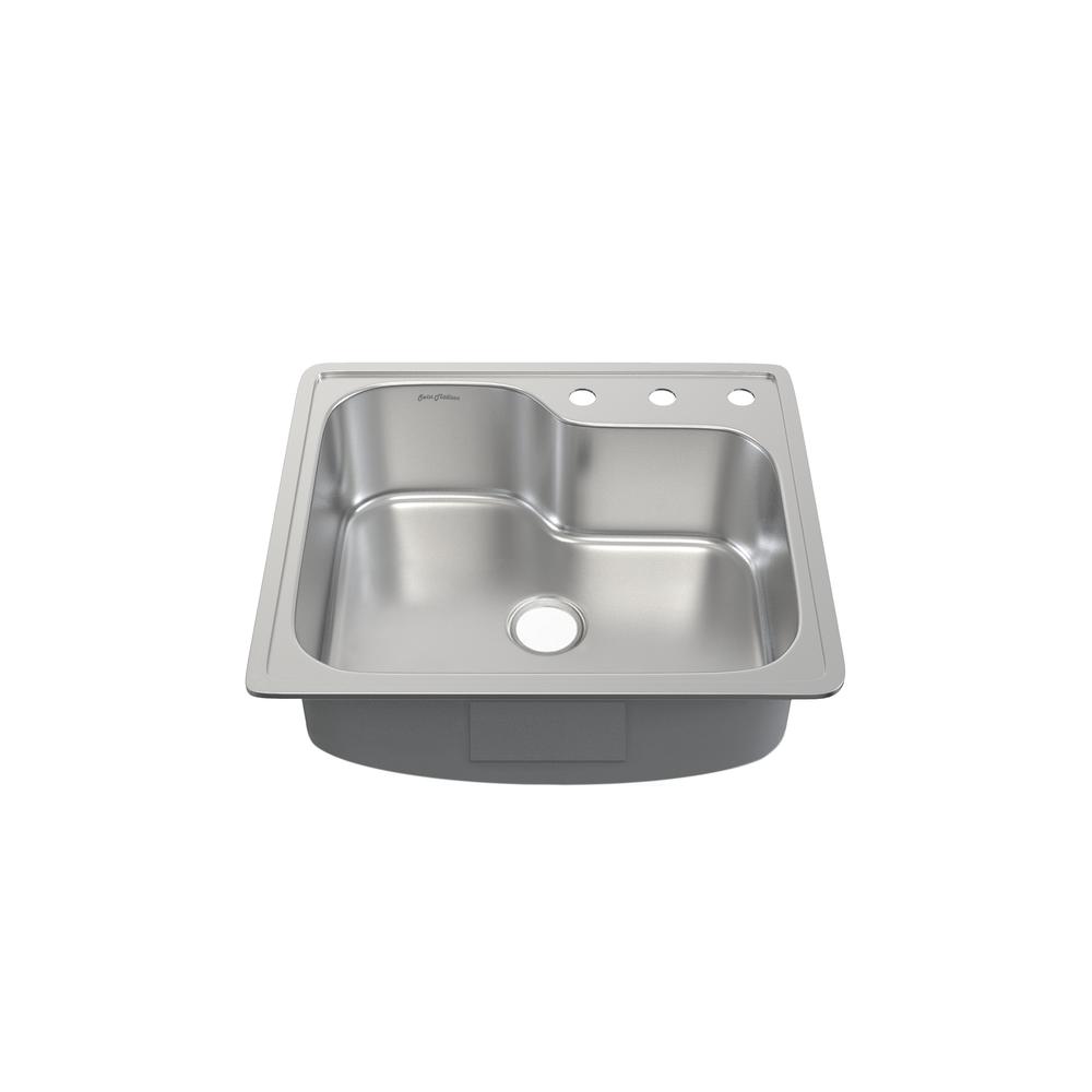Ouvert 25 x 22 Stainless Steel Single Basin Top-Mount Kitchen Sink. Picture 1