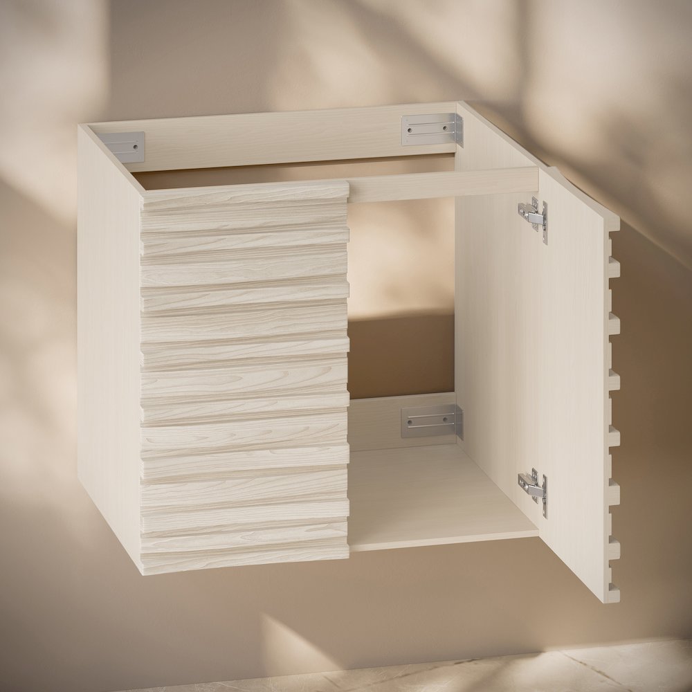 Cascade 24" Wall-Mounted Bathroom Vanity Cabinet without Top in White Oak. Picture 5