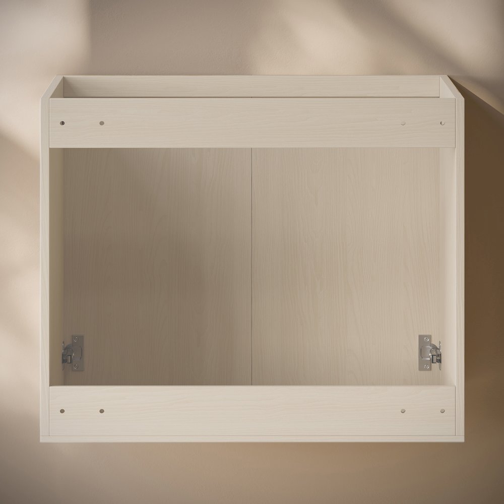 Cascade 30" Wall-Mounted Bathroom Vanity Cabinet without Top in White Oak. Picture 4