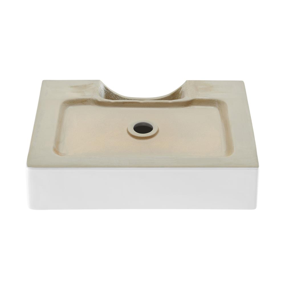 Claire 20 Rectangle Ceramic Vessel Sink. Picture 5