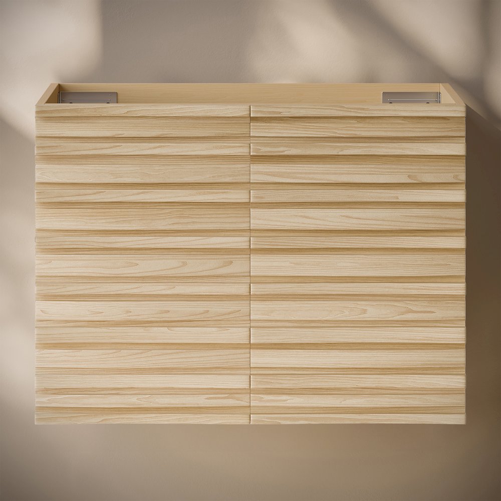 Cascade 30" Wall-Mounted Bathroom Vanity Cabinet without Top in Natural Oak. Picture 6