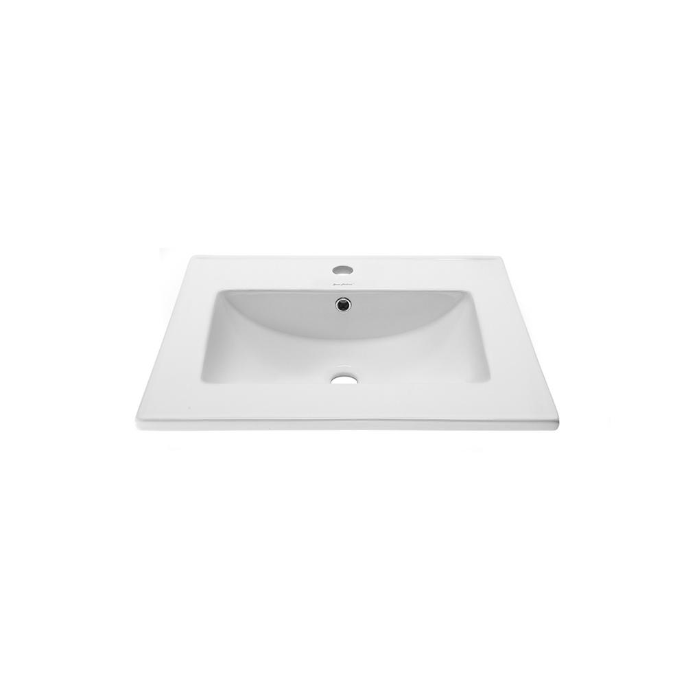 Ceramic Vanity Top 24 with Single Faucet Hole. Picture 1