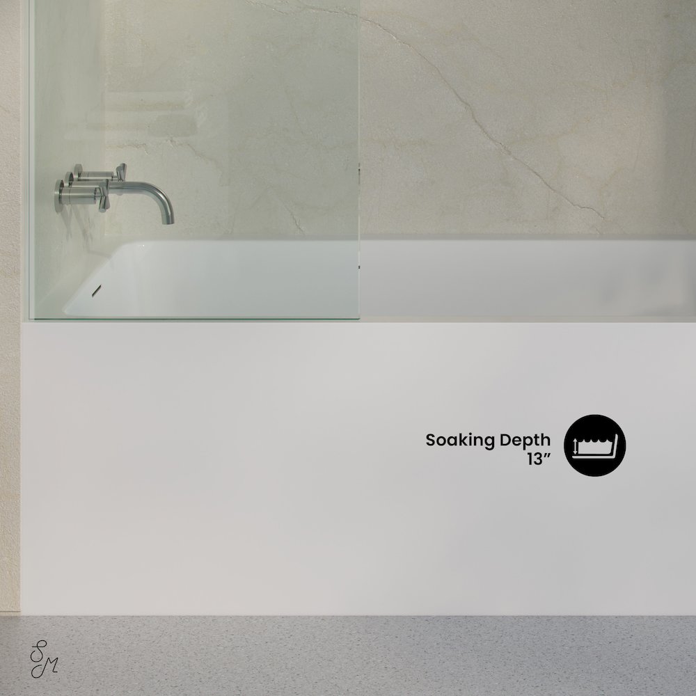 Voltaire 72 x 32 Skirted Left Drain Soaking Alcove Bathtub in Glossy White. Picture 4