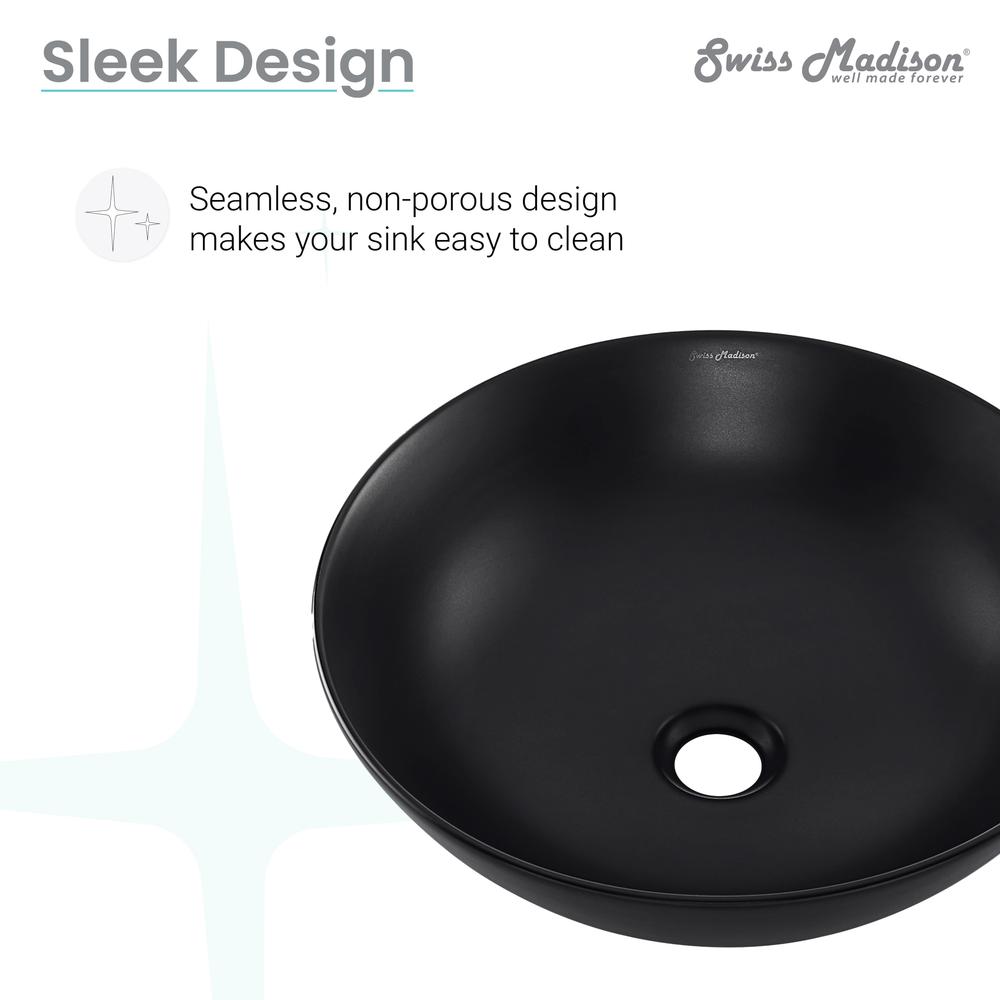 Classe 16 Color Ceramic Sink in Matte Black. Picture 10
