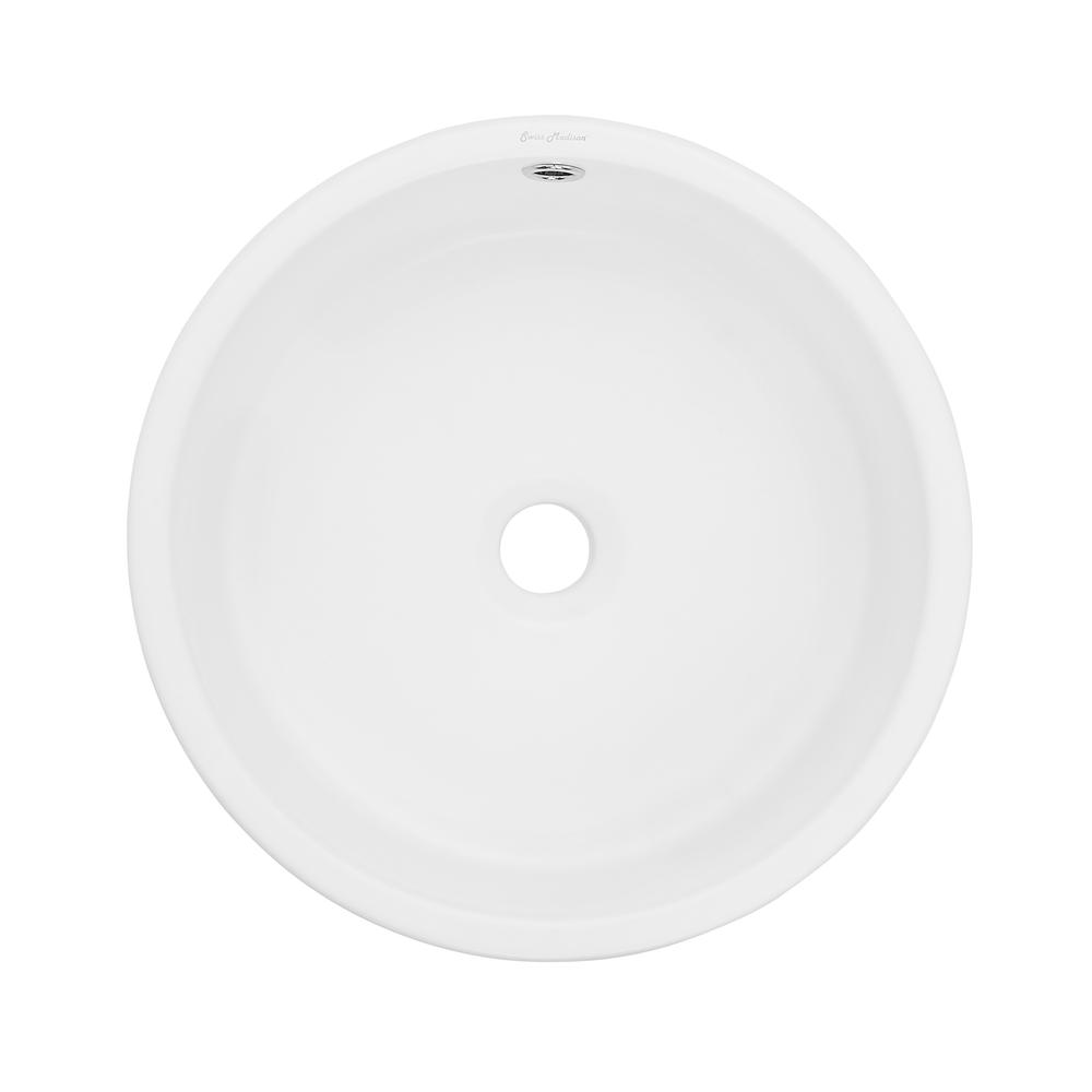 Monaco 16.5” Round Vessel Sink in Matte White. Picture 2