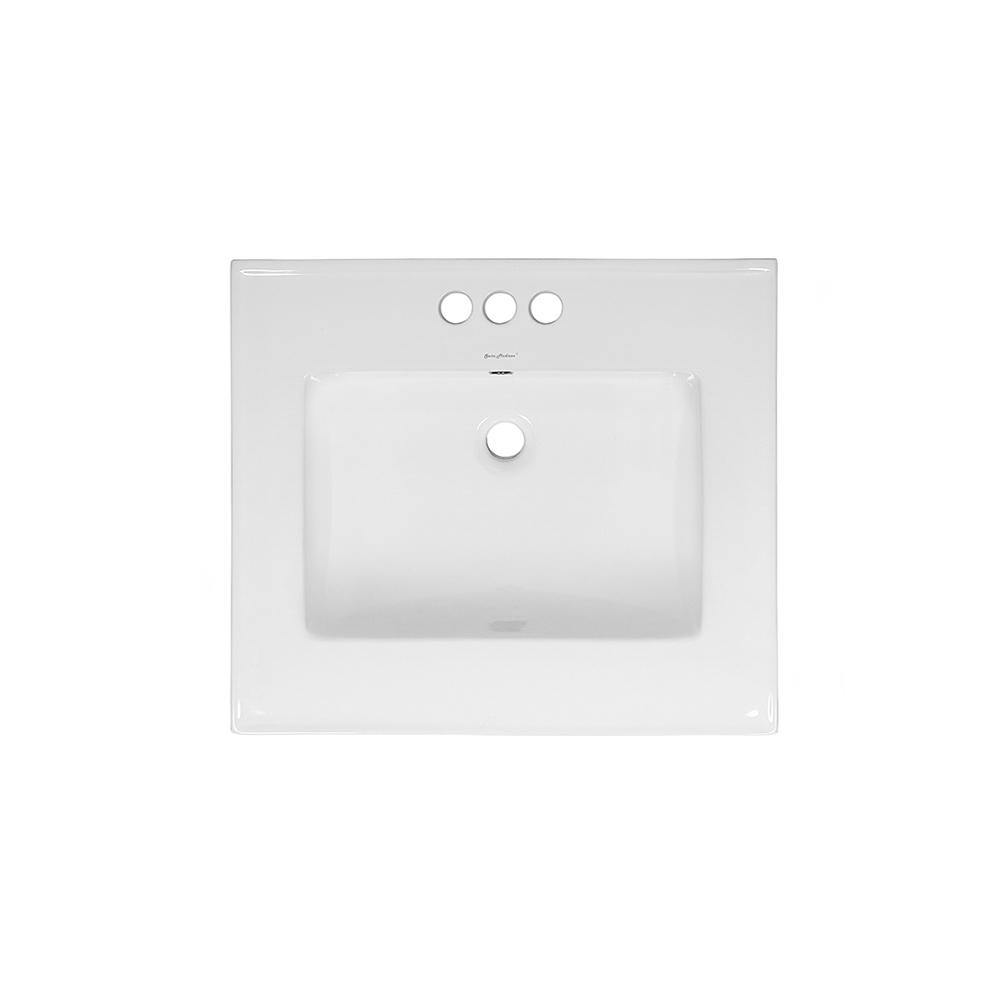 Ceramic Vanity Top 24 with Three Faucet Holes. Picture 4