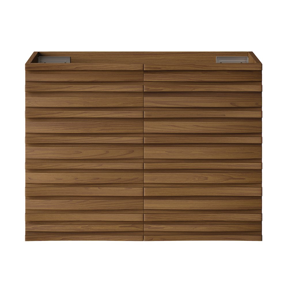 Cascade 30" Wall-Mounted Bathroom Vanity Cabinet without Top in Brown Oak. Picture 1
