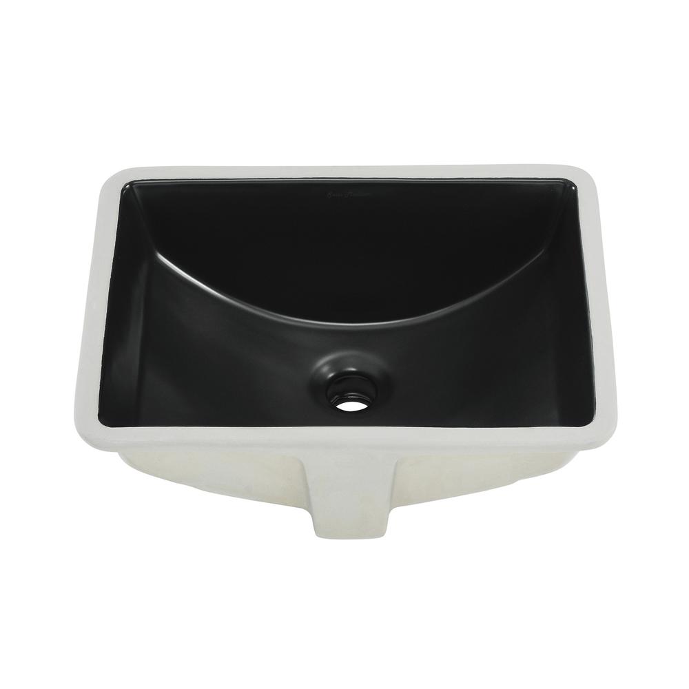 Plaisir 18.5" Rectangle Undermount Bathroom Sink in Matte Black. Picture 1